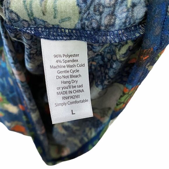 LuLaroe Julia Blue MIDI Dress Orange Flowers - Picture 8 of 10